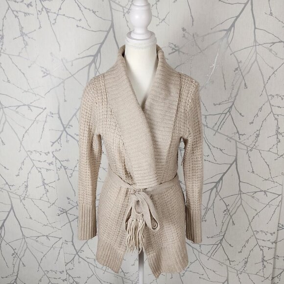 Banana Republic Oatmeal Wool Alpaca Blend Belted Cardigan - Picture 1 of 7